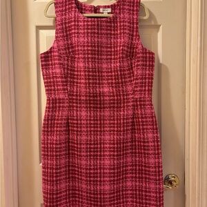 Pink and Red Tweed Dress